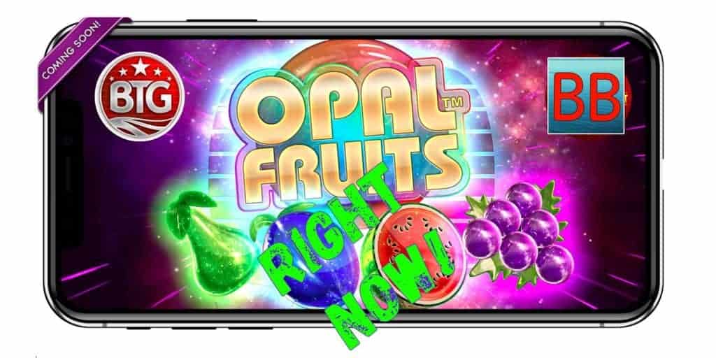 Opal Fruits spel (Big Time Gaming, BTG): Een overzicht van het Slot 2024 staat op de foto.