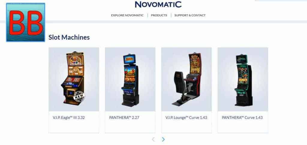 Игровые аппараты для офлайн казино от провайдера Novomatic на фото.