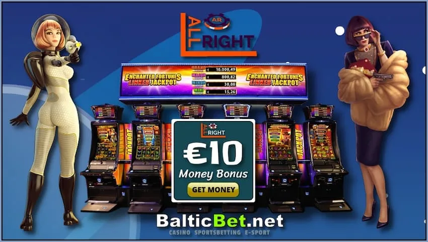 Денежный бонус без депозита в казино AllRight для сайта BalticBet есть на фото.