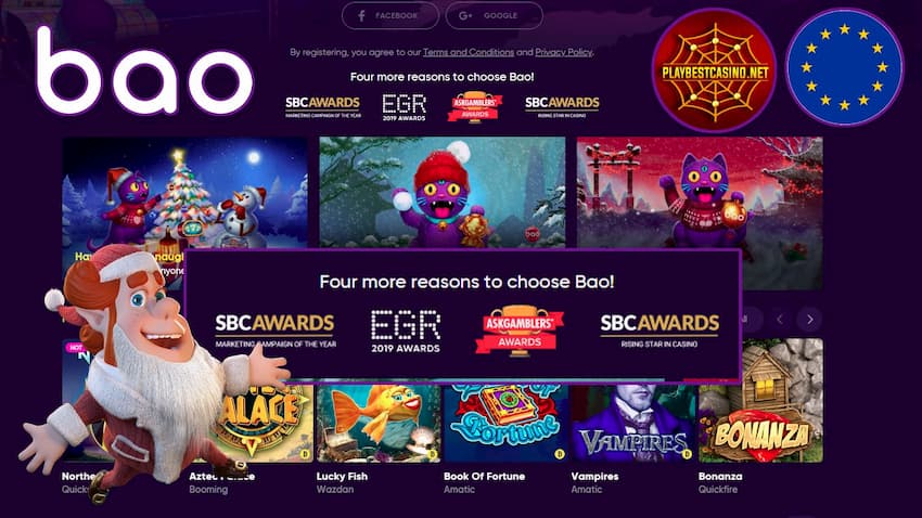 Bao Casino Main Page can be seen on this image!
