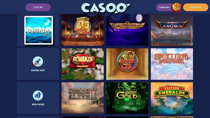 Игровые автоматы в новом казино Casoo на фото.