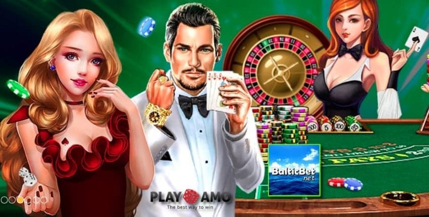 女孩和一个受人尊敬的男人在赌场 PLAYAMO 在图片上。