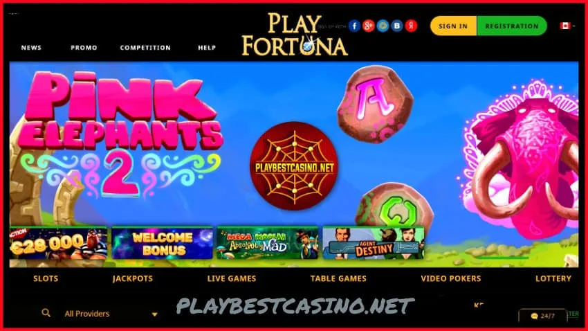 Новая игра pink Elephants 2 от провайдера Thunderkick в казино Play Fortuna есть на фото.