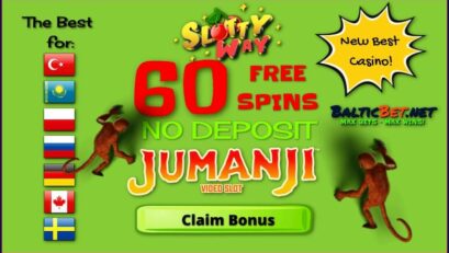 SlottyWay Casino Review (2020) and 60 Spins No Deposit are in the photo.