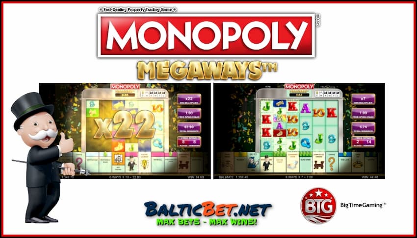 Слот Monopoly MEGAWAYS от компании Big Time Gaming 2024 года есть на фото.
