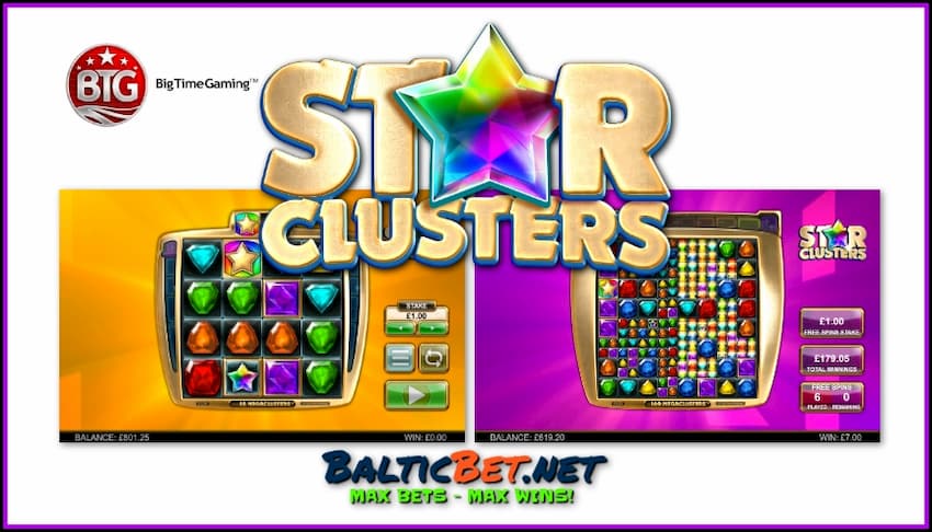 Слот Star clusters от компании Big Time Gaming с новой системой Megaquards 2024 года есть на фото.