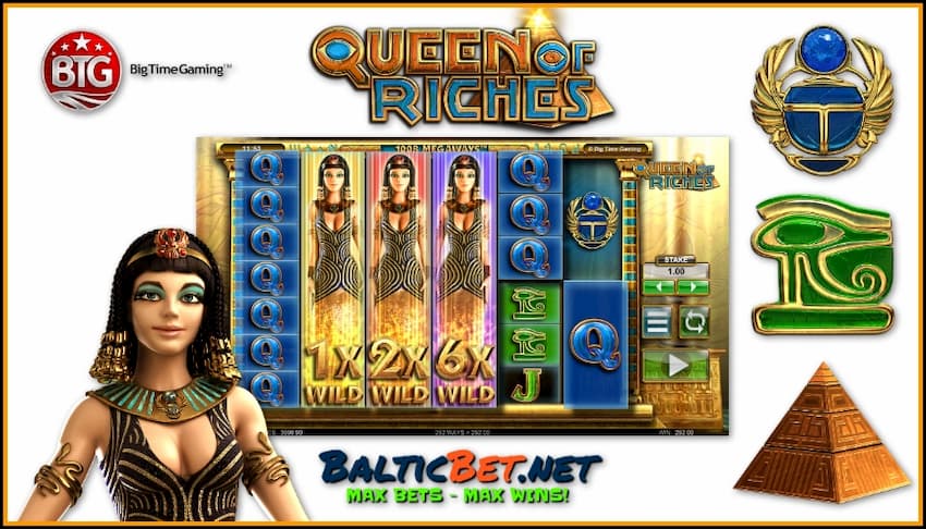 Игровой автомат Queen of Riches от провайдера Big Time Gaming есть на фото.