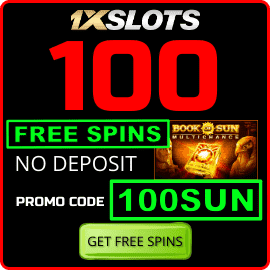 100 Бесплатных Вращений Без Депозита вза регистрацию в казино 1xslots по промо коду 100SUN есть на фото.