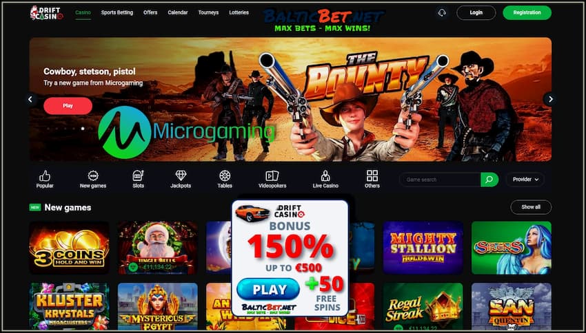 New Slot Machine The Bounty from provider Microgaming already in the casino Drift there is a photo.