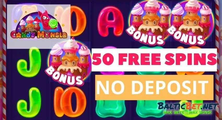 Играйте в слот Candy Monstra в LEGZO Casino и получите 100 бесплатных вращений без депозита с бонусным кодом PLAYBEST на фото.
