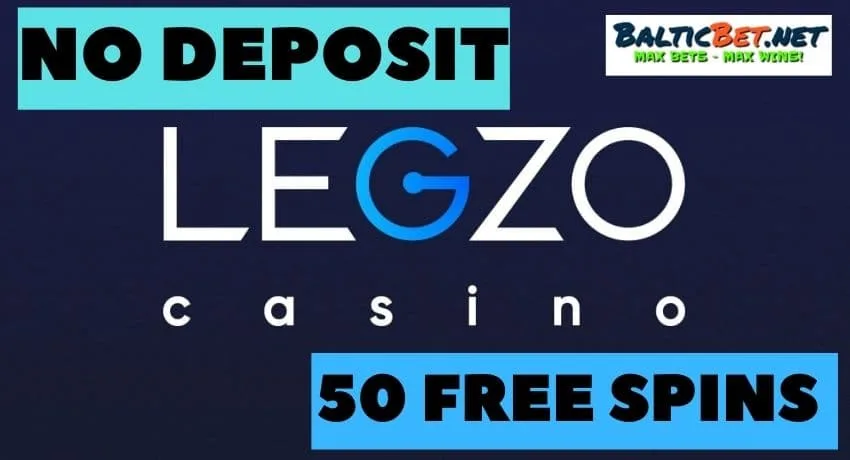 Получите 50 бесплатных вращений без депозита в Казино Legzo при использовании бонусного кода PLAYBEST на фото.