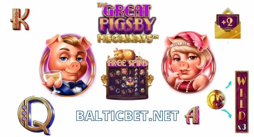 Символы в игровом автомате The Great Pigsby в казино VAVADA на фото.