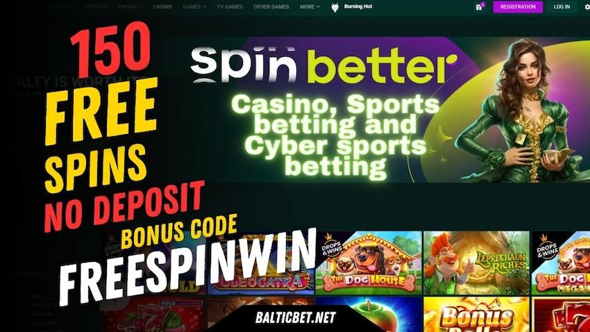 На фото изображен дизайн нового казино Spinbetter с игровыми автоматами, ставками на спорт и ставками на киберспорт.
