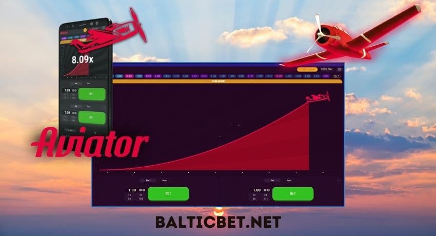Стратегия игры Aviator и график с самолетом, летящем вверх в онлайн казино на фото.
